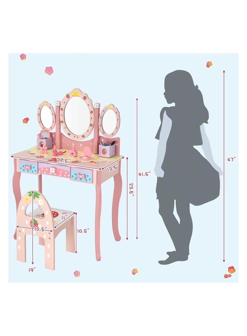 Girls dressing table set with mirror - Image 3