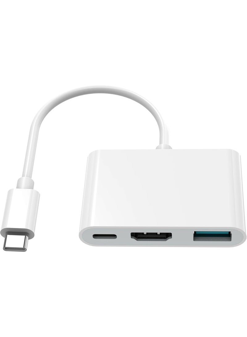 USB C to HDMI Adapter, 3-in-1 USB-C Digital AV Multiport Hub with 4K@60Hz HDMI, 100W PD Charging and USB 3.0 Port, HDMI Adapter for iPhone 15/16, iPad Pro, MacBook, Samsung to Monitor, TV - Image 1