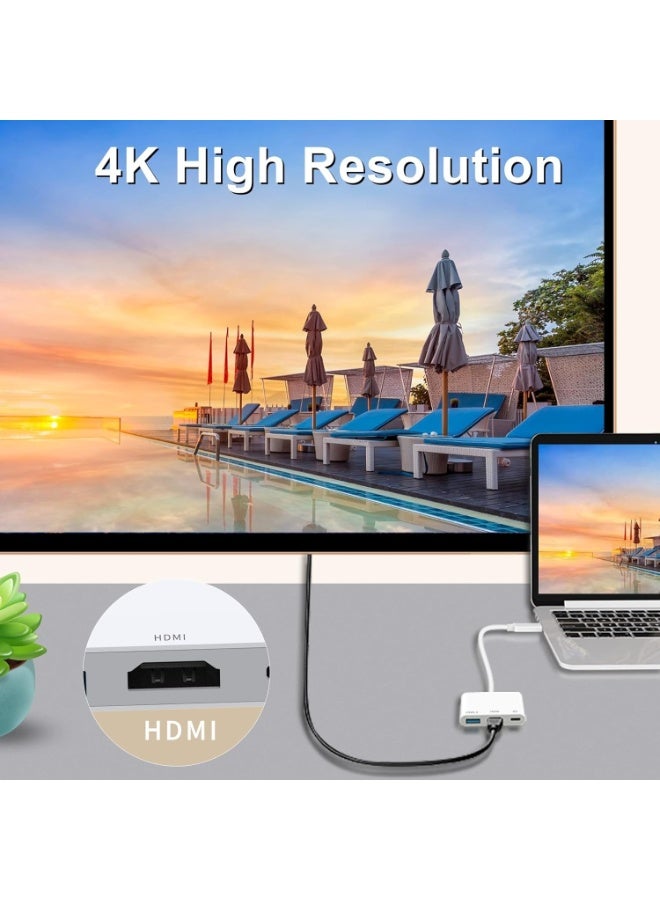 USB C to HDMI Adapter, 3-in-1 USB-C Digital AV Multiport Hub with 4K@60Hz HDMI, 100W PD Charging and USB 3.0 Port, HDMI Adapter for iPhone 15/16, iPad Pro, MacBook, Samsung to Monitor, TV - Image 4