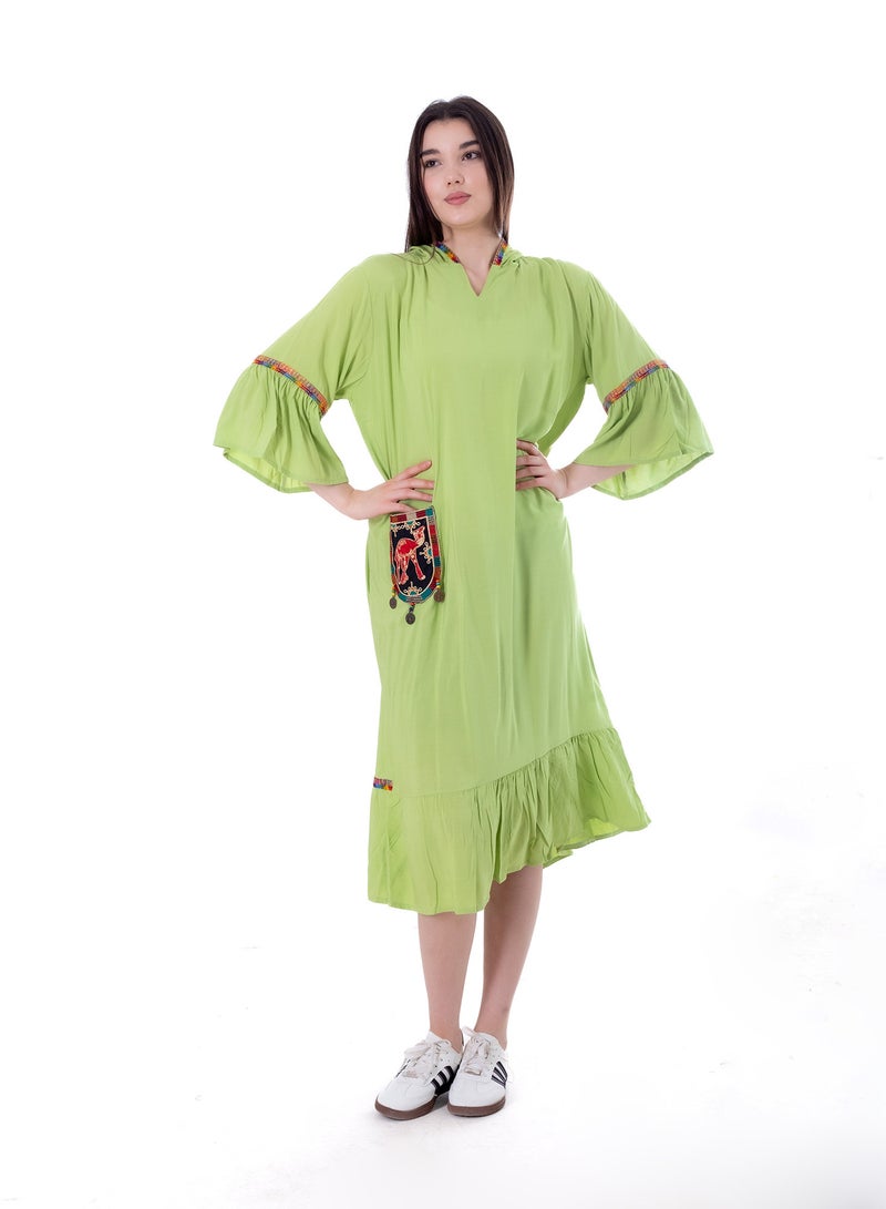 BEBO Women's short printed long sleeve dress, free size, suitable for weight from 60 to 85 kg approximately  - Image 1