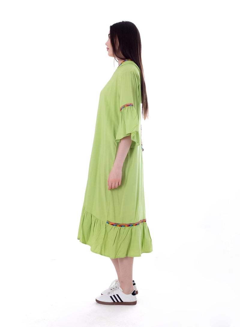 BEBO Women's short printed long sleeve dress, free size, suitable for weight from 60 to 85 kg approximately  - Image 3