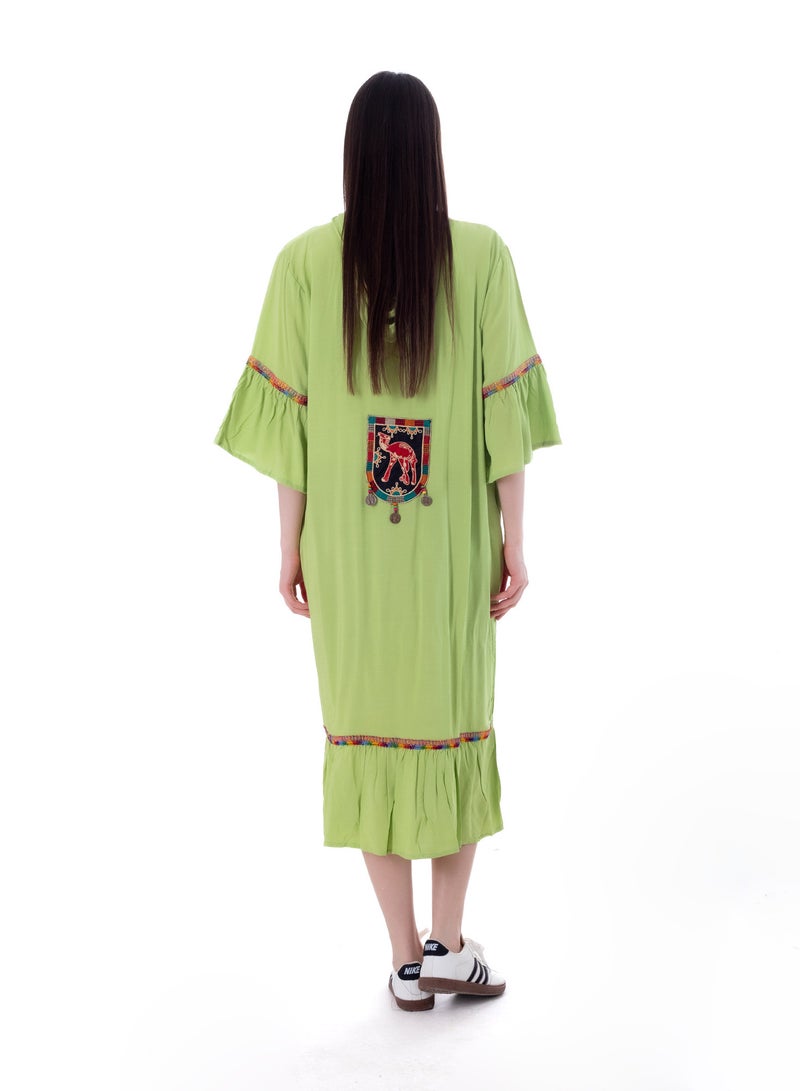 BEBO Women's short printed long sleeve dress, free size, suitable for weight from 60 to 85 kg approximately  - Image 2
