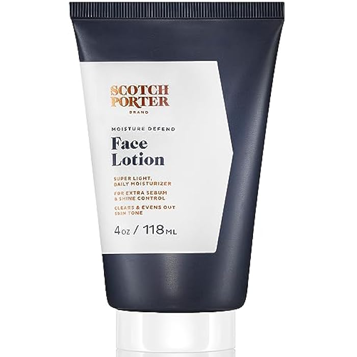 Scotch Porter Moisture Defend Face Lotion for Men | Controls Shine, Sooths & Evens Out Skin Tone | Free of Parabens, Sulfates & Silicones | Vegan | 4oz Bottle - Image 1