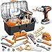 OCHIDO 46PCS Kids Tool Set with Portable Tool Box Electronic Toy Drill Toddler Tool SetTool Play Toys Construction Tools for Kids Christmas Birthday Gifts for Boys Ages 3 4 5 6 - Image 2