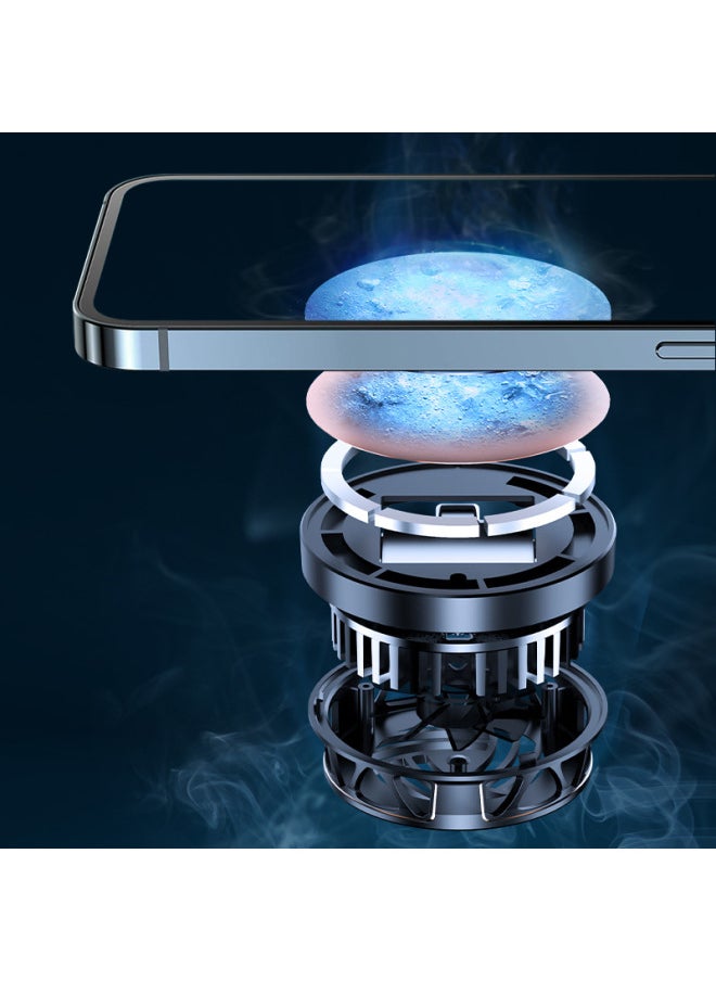 Generic - Phone Cooler Semi-conductor Refrigeration Magnetic Suction Flat Panel Cooling Back Clip Digital Display Temperature Control-Product Color:K15 Icing丨3 Levels Of Cooling Adjustment/6 Types Of Lighting Effect Adjustment丨lights Can Be Turned Off [clips Need To Be Purchased Separately] - Image 1