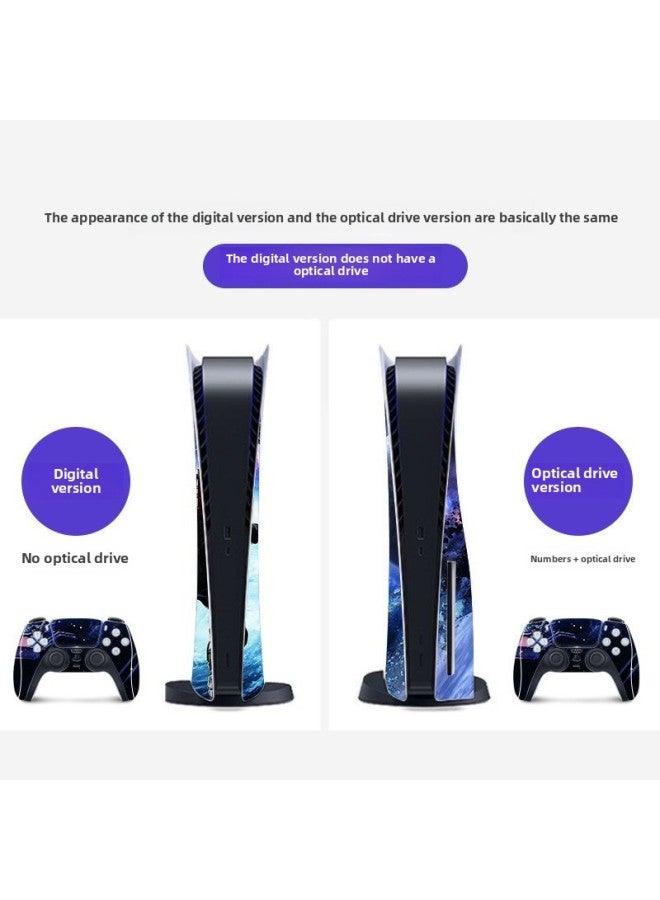 Suitable For Sony PS5 Disk Game Machine Stickers For Sony PS5 Optical Drive Version Color Stickers Digital Version Cartoon Protective Film-Color:PS5-DISK(009) - Image 5