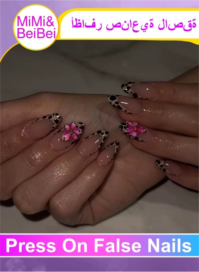 MiMi & BeiBei 24 قطعة أظافر مضغوطة، أظافر مزيفة، مجموعة أظافر مزيفة للفتيات والنساء، ملحقات فن الأظافر، أظافر مضغوطة مع ملصقات لاصقة للتطبيق السهل، مجموعة أظافر ملصقة - Image 1