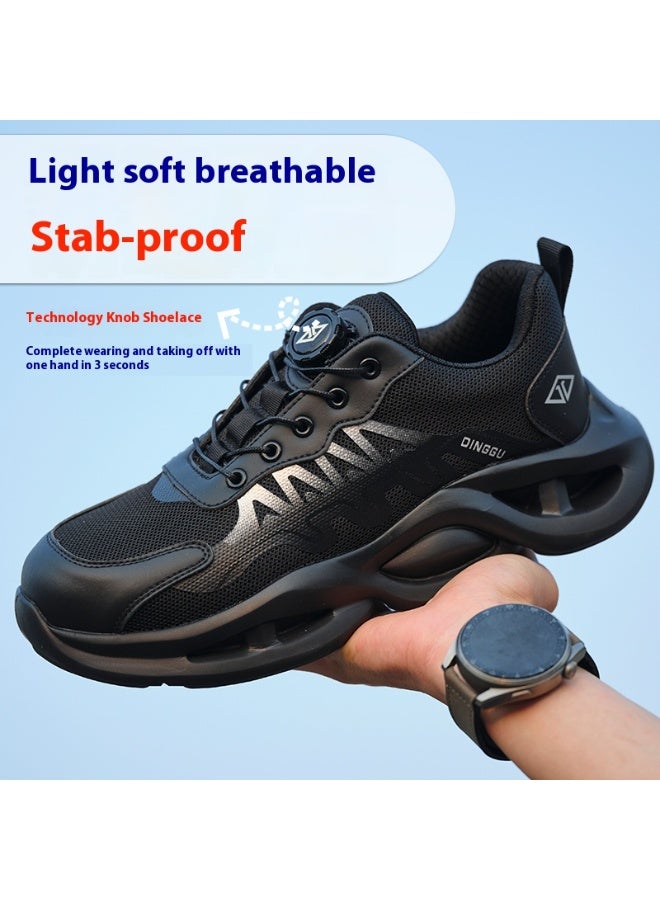 أحذية رجالية ذات أصابع فولاذية وخفيفة الوزن وآمنة ومريحة ومقاومة للثقب وأحذية عمل غير قابلة للتدمير وأحذية رياضية أنيقة. - Image 1
