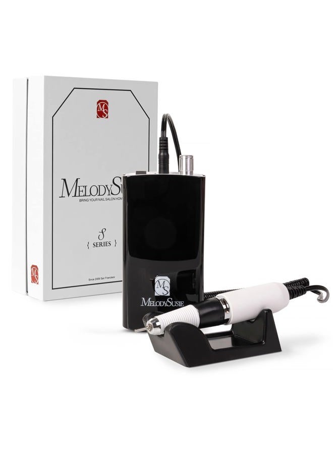 MelodySusie Professional Nail Drill - 30000 rpm Rechargeable Portable Nail Drills with 6 Bits and 106 Sanding Bands, Cordless Electric Nail File Machine for Acrylic Gel Nails Shape Carve Polish, Black - Image 5