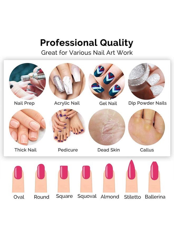 MelodySusie Professional Nail Drill - 30000 rpm Rechargeable Portable Nail Drills with 6 Bits and 106 Sanding Bands, Cordless Electric Nail File Machine for Acrylic Gel Nails Shape Carve Polish, Black - Image 4