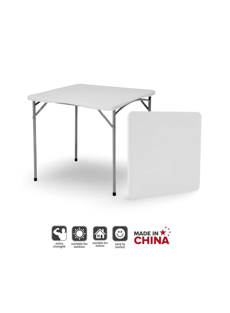 صن بوت كوميرس طقم أثاث قابل للطي مكون من 5 قطع - طاولة مربعة مقاس 88 سم مع 4 كراسي زرقاء - Image 4