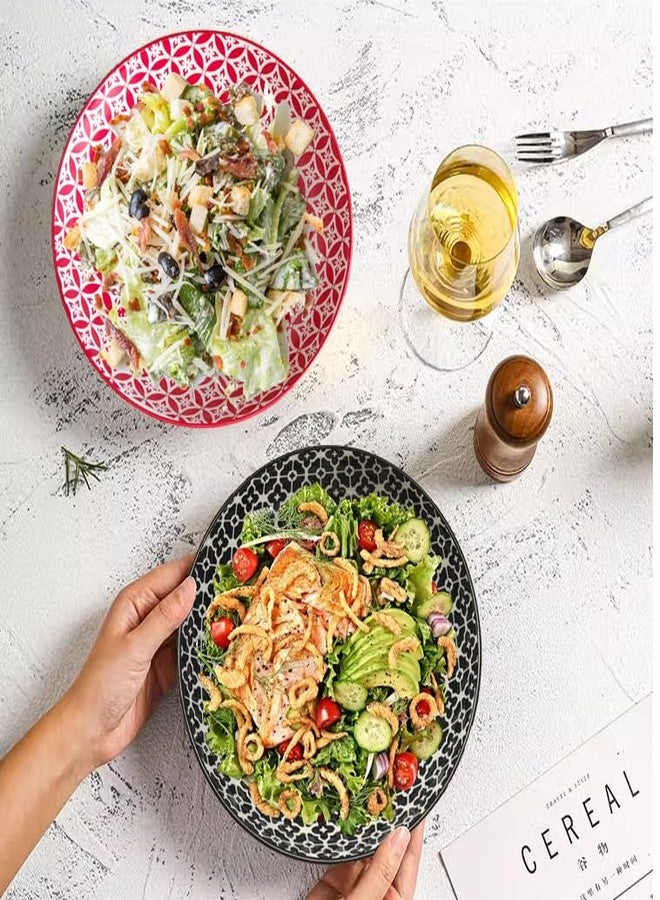 Qlans Large Salad Bowl, 10.5-inch, 80 oz, 2 Spaghetti Bowls - Colorful Party Dishes, Ideal Home Gifts - Image 3
