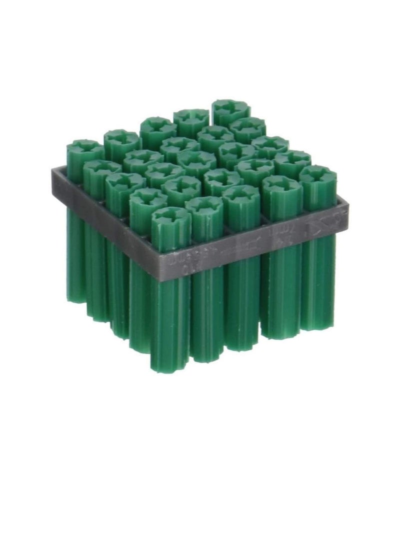 مقابس مثالية للتوسيع فيشر من النايلون برغي توسيع عمود التثبيت ، سدادات حائط ، مقابس فيشر للحوائط الجافة (عبوة من 100 رقم) (7 مم - 1.5 بوصة - أخضر) - Image 1