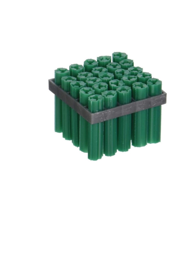 مقابس مثالية للتوسيع فيشر من النايلون برغي توسيع عمود التثبيت ، سدادات حائط ، مقابس فيشر للحوائط الجافة (عبوة من 100 رقم) (7 مم - 1.5 بوصة - أخضر) - Image 2