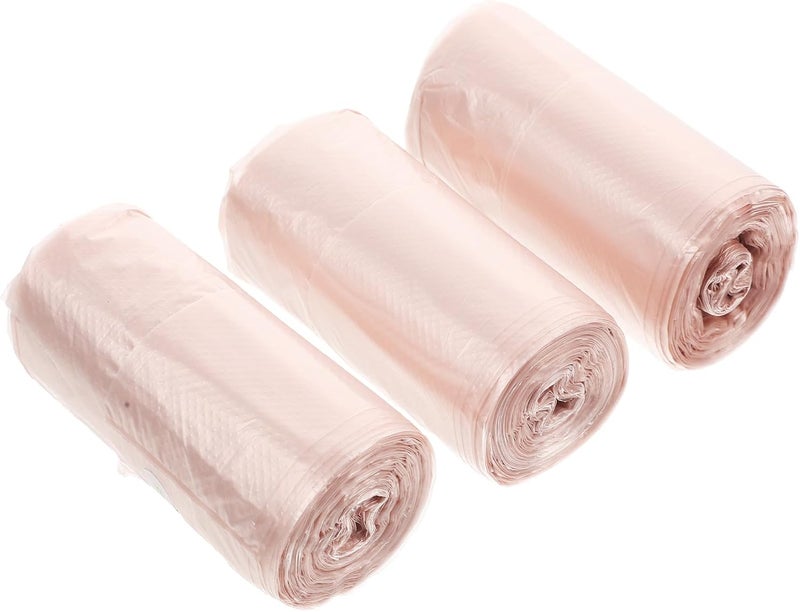 Uonlytech Rose Gold Thickened Small Trash Bags 90pcs, Disposable Car and Home Rubbish Bags, 3 Rolls of Convenient Waste Containers for Office and Outdoor Use - Image 1