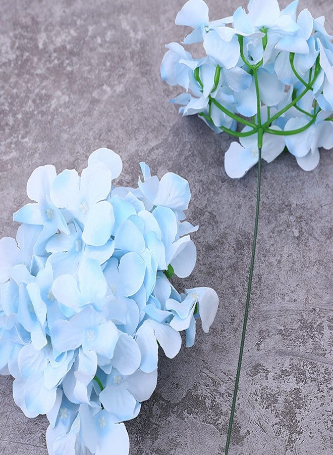 HinyoCo 34 Pcs Silk Hydrangea Flowers Artificial Flowers 7 Inch Hydrangea Head with Stem, Used for Home Wedding Party Decoration (Light Blue) - Image 3