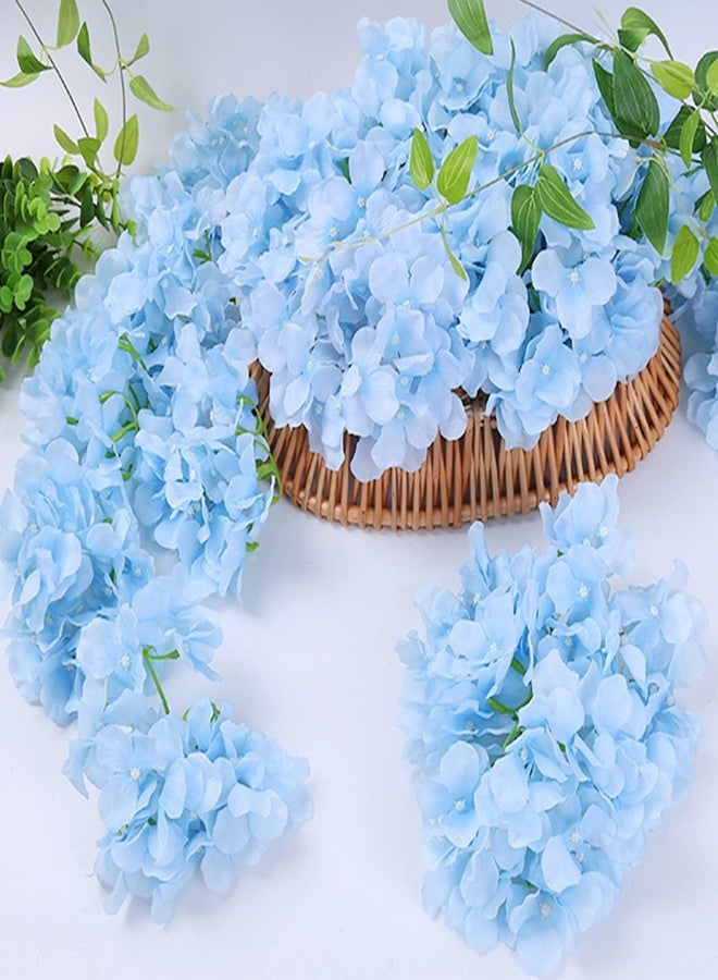 HinyoCo 34 Pcs Silk Hydrangea Flowers Artificial Flowers 7 Inch Hydrangea Head with Stem, Used for Home Wedding Party Decoration (Light Blue) - Image 4