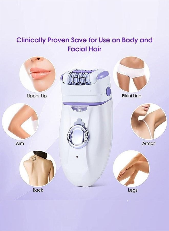 general Epilator for Women, 2 in 1 Epilator Hair Removal for Women, Epilators Hair Remover for Leg Arm , Rechargeable and Cordless Electric Lady Shaver and Trimmer  Purple - Image 4