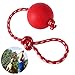 UEETEK Dog Training Ball on Rope 295 Inch Diameter Rubber Rope Ball Dog Toy for Puppy Fetch Catch Throw Training Red - Image 3