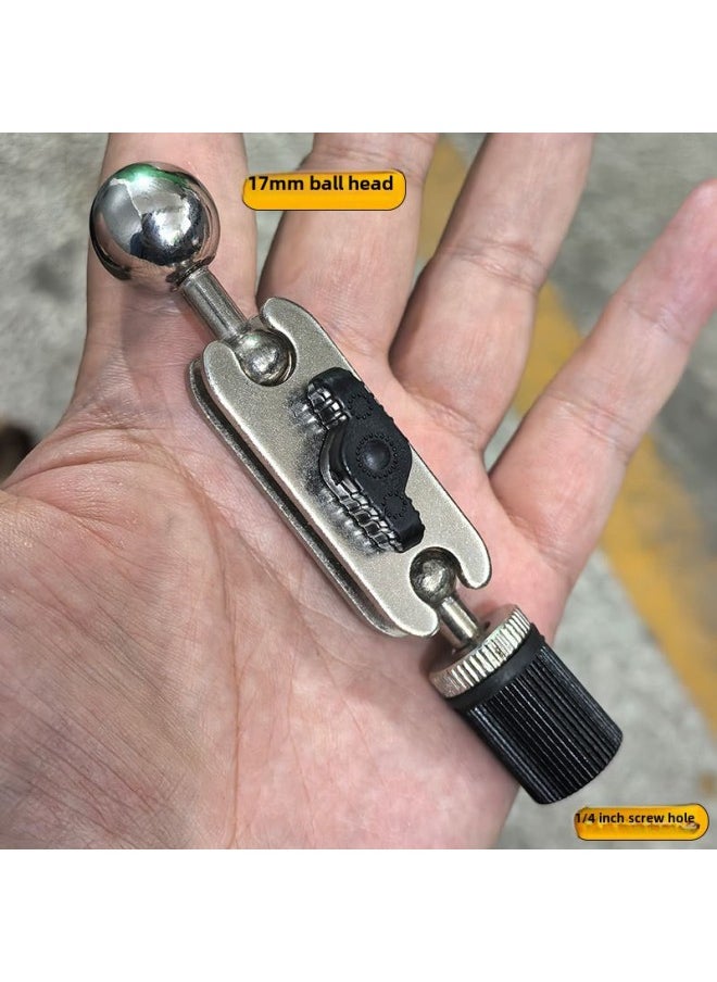 Generic 1/4 Turn 1/4 Screw Pan/tilt Bracket Replaces Mobile Phone Universal Wheel Adapter Pea Pods Connection Anti-tooth Accessories-Body Color:Silver Strange Hand (17mm Ball Head + 1/4 Screw Hole)  - Image 1