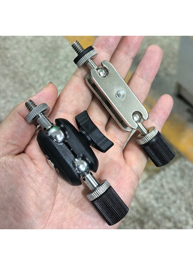 Generic 1/4 Turn 1/4 Screw Pan/tilt Bracket Replaces Mobile Phone Universal Wheel Adapter Pea Pods Connection Anti-tooth Accessories-Body Color:Silver Strange Hand (17mm Ball Head + 1/4 Screw Hole)  - Image 2