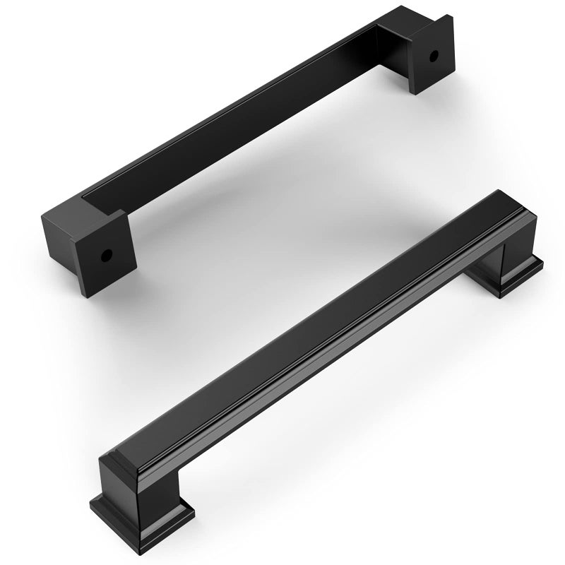Amerdeco 10 Pack Matte Black 5 Inch(128mm) Hole Centers Kitchen Cabinet Pulls Cabinet Hardware Kitchen Handles for Cabinets Cupboard Handles Drawer Pulls - Image 1