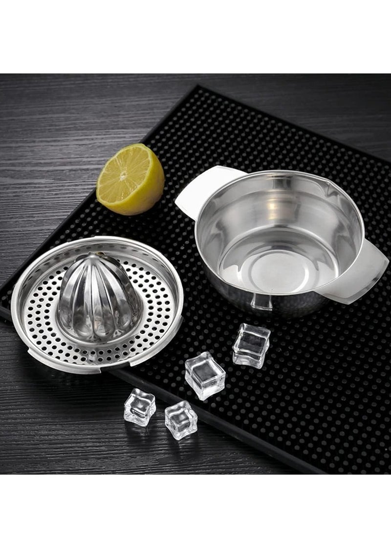 FengSVMA Stainless Steel Lemon Squeezer Citrus Juicer Handheld Press Orange Juice Squeezing Tool with Bowl Storage Container - Image 2