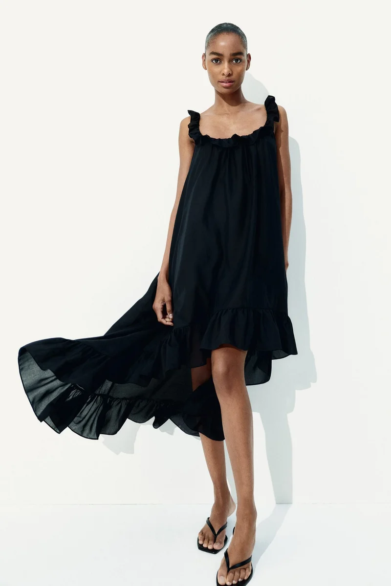 اتش اند ام فستان بحواف مكشكشة