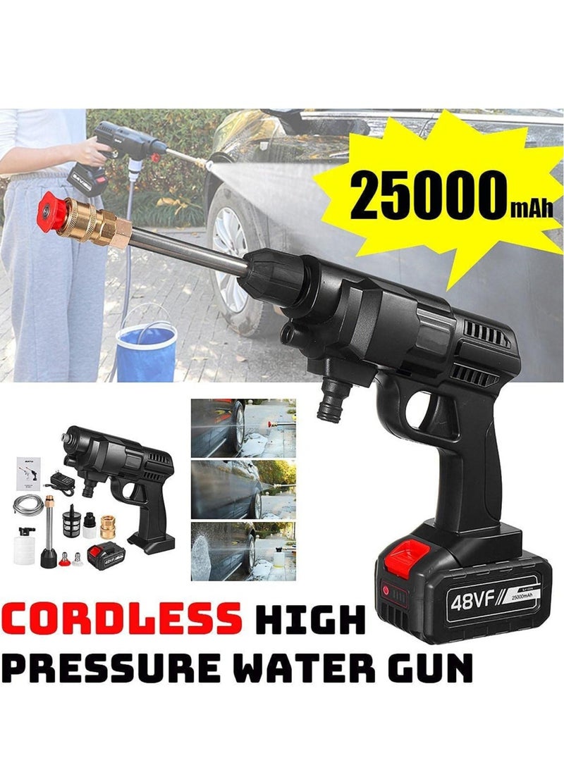 ELTRAZONE - 48V 25000mAh 30Bar Cordless High Pressure Car Washer with Nozzles Water Gun Set Garden Cleaning Jet Car Washing Machine - Image 1