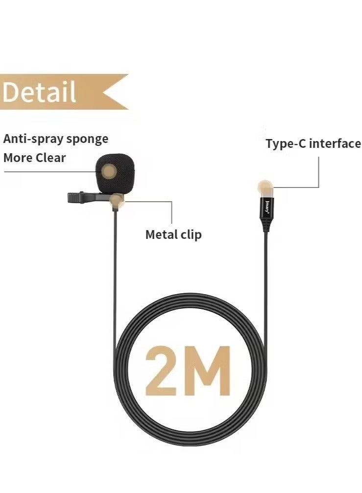 Jmary Jmary MCR2 Professional Type C Interface lapel mic 3.5mm micro type Mic Mobile Phone PC voice lavalier microphone - Image 4