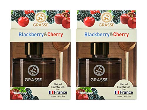 Bullsone Grasse Diffuser, Natural Car Air Fresheners, Luxury Car Perfume - Black Berry & Cherry Scent (2 Pack) - Image 1