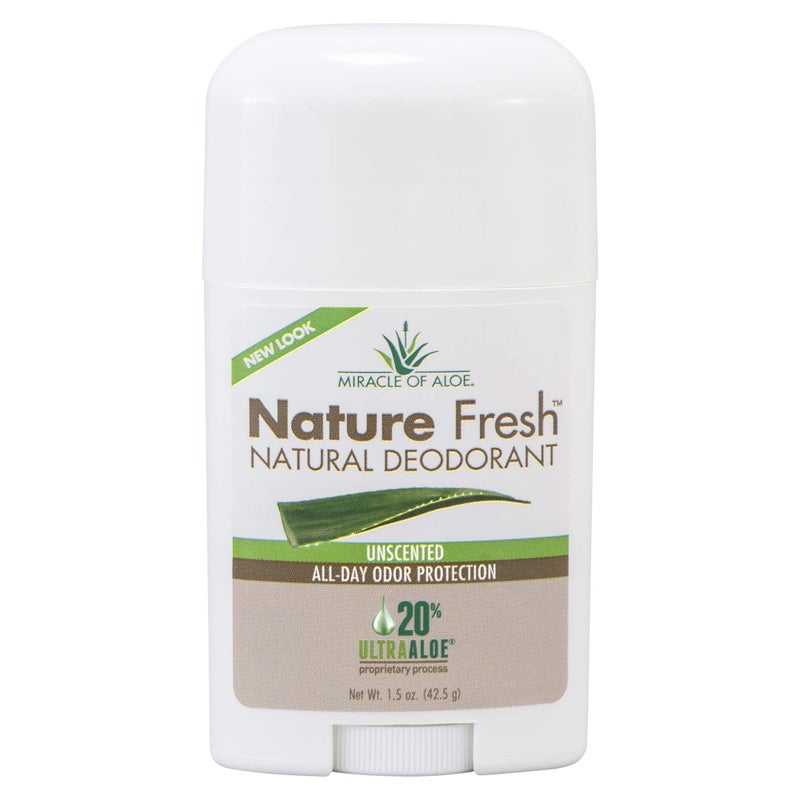 Miracle of Aloe's Nature Fresh Deodorant for Women or Men- Natural Formula W/No Aluminum or Harsh Chemicals- Long-Lasting Odor Control, Unscented 20% Pure UltraAloe Aloe Vera Gel, Cruelty-Free (1.5oz) - Image 4