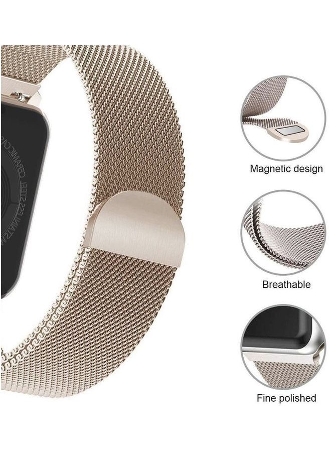NIBEMINENT Loop Stainless Steel Smartwatch Strap Band For Samsung Galaxy Watch 46mm/Huawei GT2/Gear S3 Frontier/Classic/Honor Magic 2/Fossil 22mm Rose Gold - Image 4