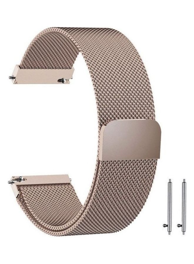 NIBEMINENT Loop Stainless Steel Smartwatch Strap Band For Samsung Galaxy Watch 46mm/Huawei GT2/Gear S3 Frontier/Classic/Honor Magic 2/Fossil 22mm Rose Gold - Image 2