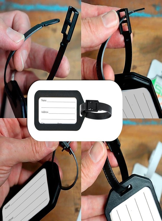 HOLLIO Luggage Tags, Smart Tags for Travel suitcases, School Bags for Easily Identification of Bags Name Tags for Kids Travel Accessories (Black (Pack of 12)) - Image 4