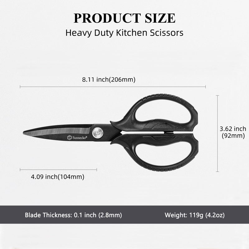 Sunnecko Kitchen Scissors All Purpose Heavy Duty Scissors Titanium Coated, Kitchen Shears for Food, Micro Serrated with Detachable Blades - Image 3