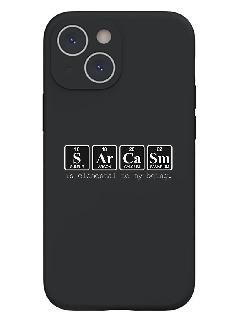 Theodor Protective Slim Fit Case Liquid Silicone Cover with Full Body Protection Anti-Scratch Shockproof Case For iPhone 15 Black  - Skull Biker - Image 1