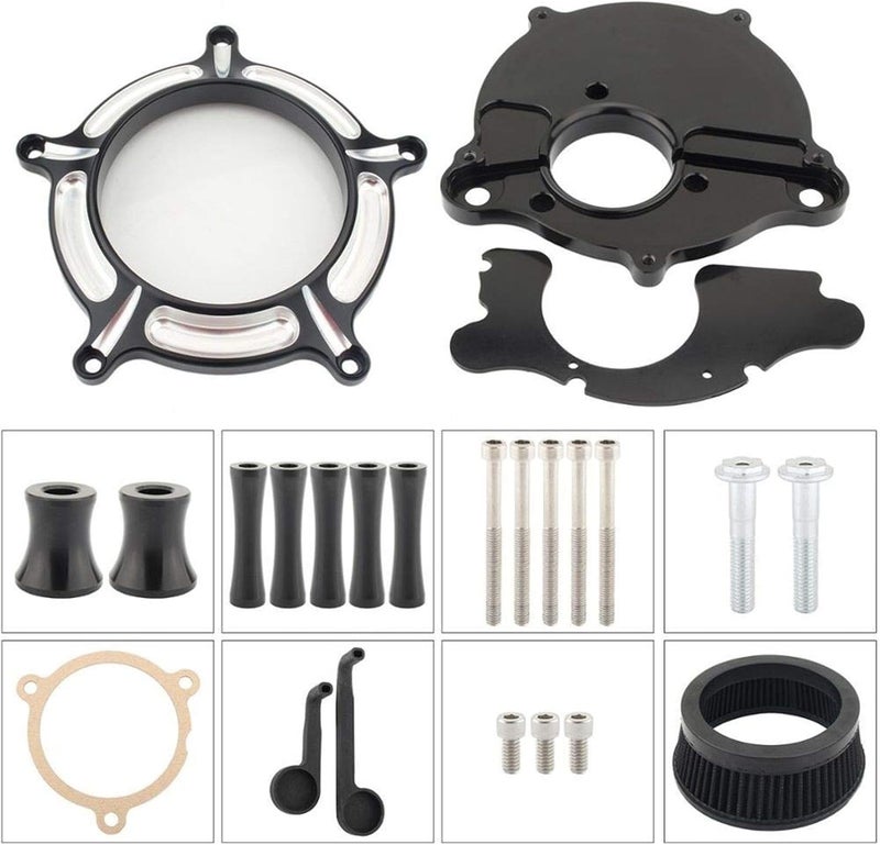 DEMULAX Black Air Filter Intake Cleaner Kit for Harley - Image 3
