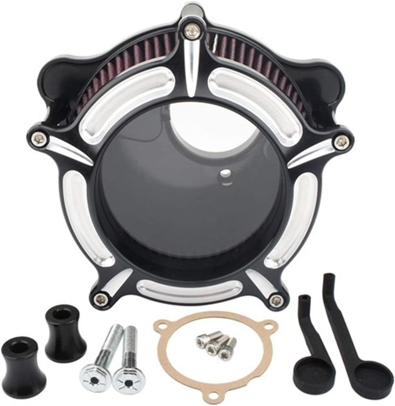 DEMULAX Black Air Filter Intake Cleaner Kit for Harley - Image 1