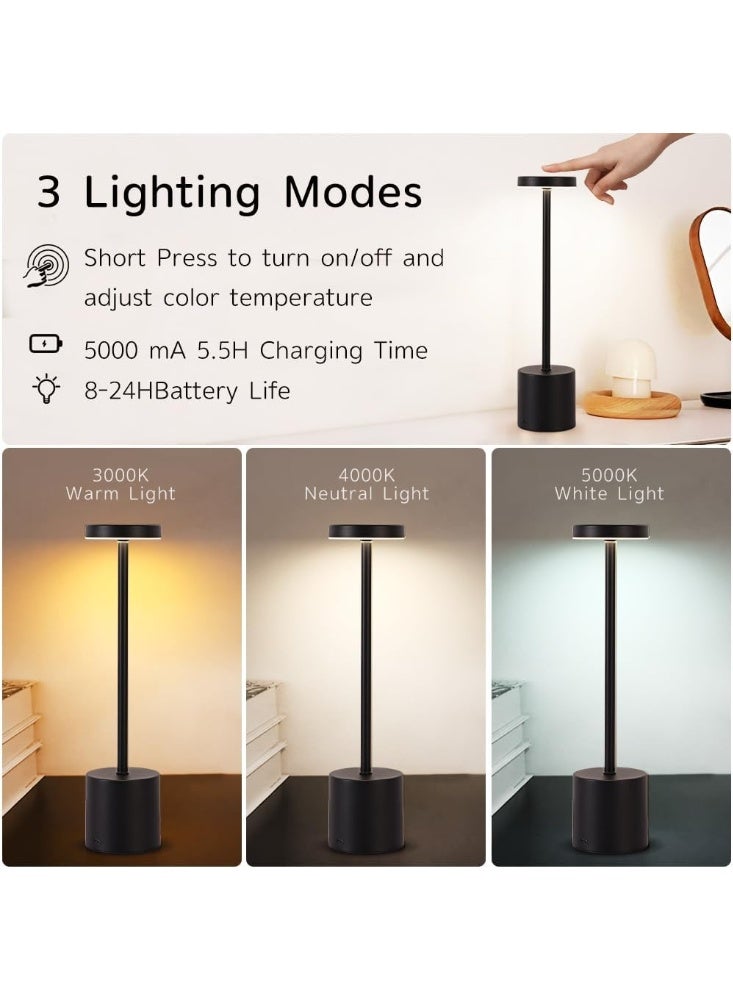 Table Lamp LED lampshade for bedside table Touch Sensor Desktop Night Light Rechargeable Wireless Reading Lamp for Restaurant Hotel Bar Bedroom Decor Light - Image 3