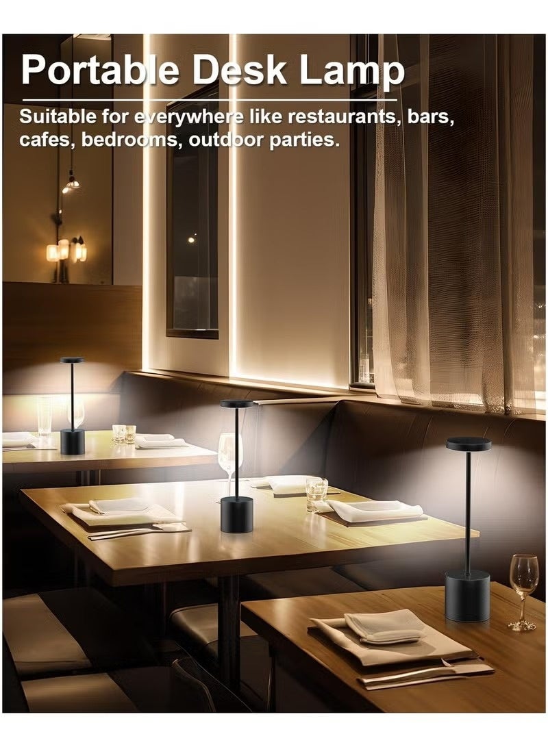Table Lamp LED lampshade for bedside table Touch Sensor Desktop Night Light Rechargeable Wireless Reading Lamp for Restaurant Hotel Bar Bedroom Decor Light - Image 4