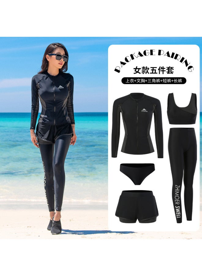 A Generation Of Men's And Women's Swimsuits Split Long Sleeve Pants Suit Belly Cover Slim Conservative Couples Swimwear