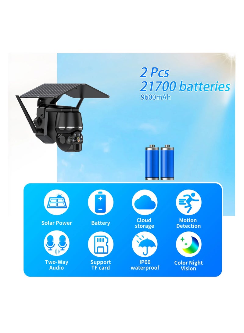 AROAQ 6W Solar 4G/ Wifi CCTV Video Wireless Camera 4x Digital Zoom Motion Detection IP Camera Two-Way Audio Color Night Vision - Image 2