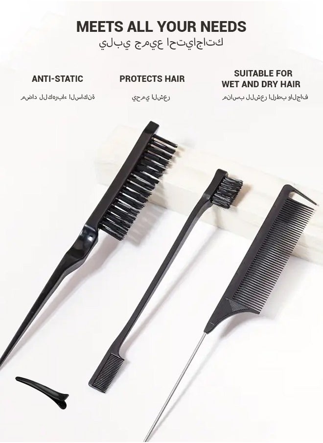 spa luxetique 12-Piece Hair Styling Comb Set - Includes Detangling, Styling, and Hair Coloring Tools  - Image 3