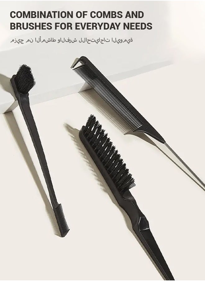 spa luxetique 12-Piece Hair Styling Comb Set - Includes Detangling, Styling, and Hair Coloring Tools  - Image 4
