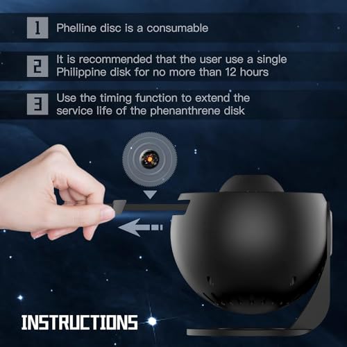 PRECHANA Plastic Night Light, Star Projector Night Light, Starry, Astronaut Led Projection Lamp with Remote Control, Adjustable Head Angle for Home Party Ceiling Decor (12 in 1 Projector) - Image 3