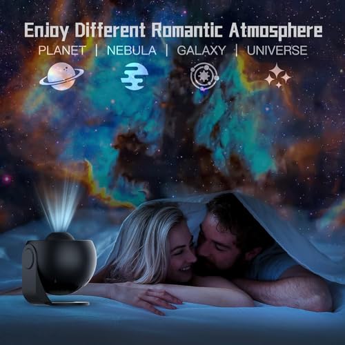 PRECHANA Plastic Night Light, Star Projector Night Light, Starry, Astronaut Led Projection Lamp with Remote Control, Adjustable Head Angle for Home Party Ceiling Decor (12 in 1 Projector) - Image 2