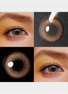 Unibling Saturn Brown Yearly Colored Contact Lenses, Unisex Cosmetic Contact Lenses, Enlargement Collection, Light Brown, With Case  - Image 4