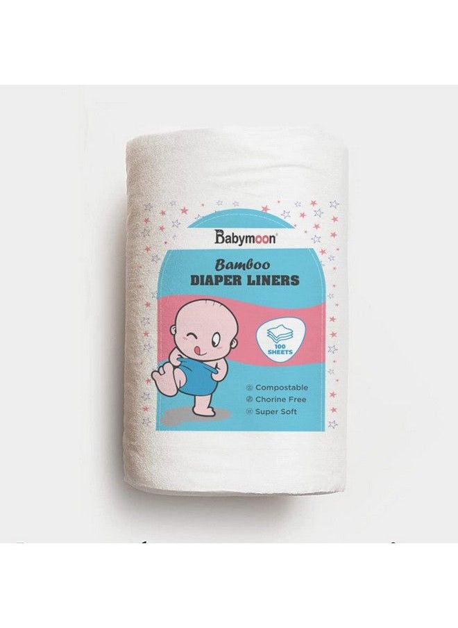 BabyMoon Disposable Flushable Diaper Liners ; Biodegradable Bamboo Nappy Diaper Liners Set Of 1  - Image 1