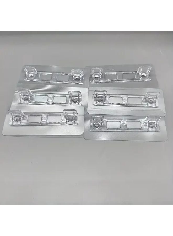 6Pcs No Drilling Invisible Shelf Brackets 60lbs Load Plastic Adhesive Wall Mount - Image 1